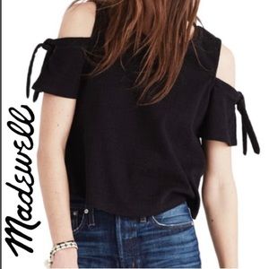 Madewell Black Blouse with Shoulder Cutouts
